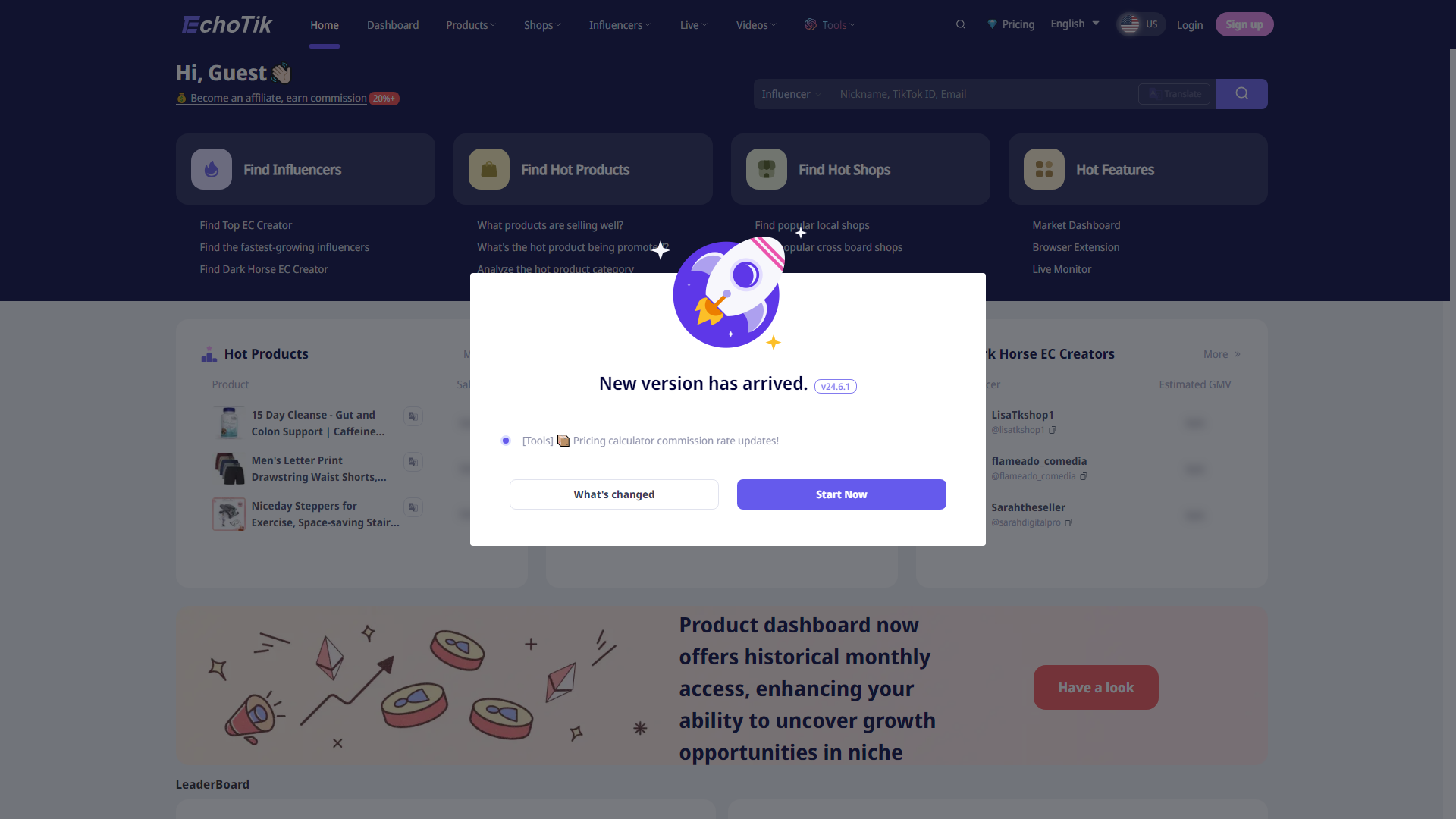 EchoTik（TikTok 数据分析）