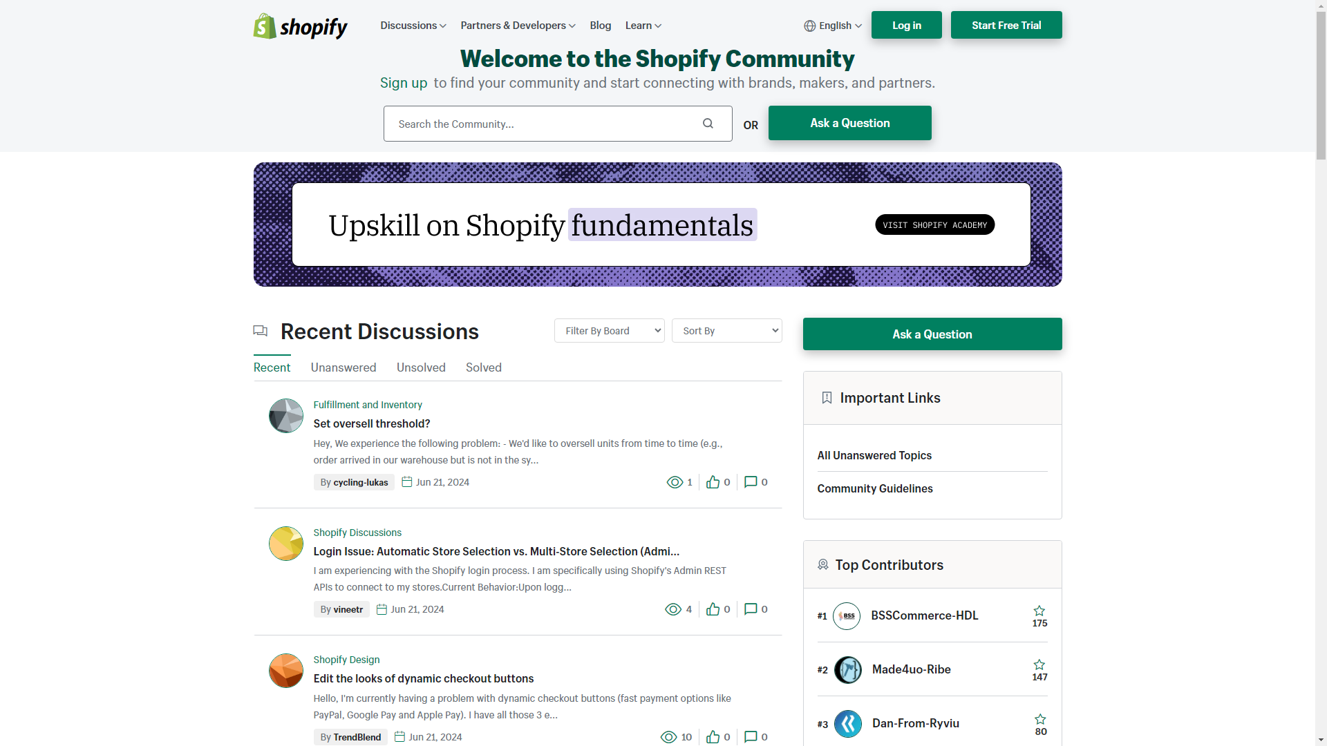 Shopify官方社区